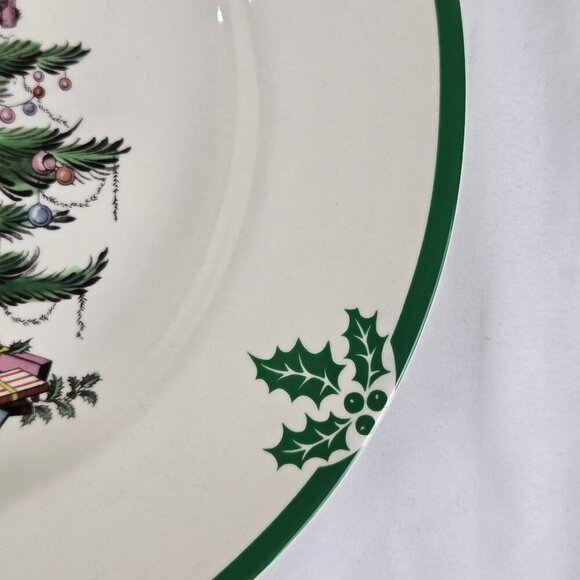 Spode "Cookies for Santa" Christmas Tree Dish 10.5" Diameter Made in England - Picture 7 of 12